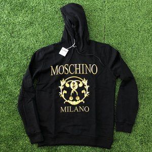 Moschino Golden Logo Printed Black Hoodie